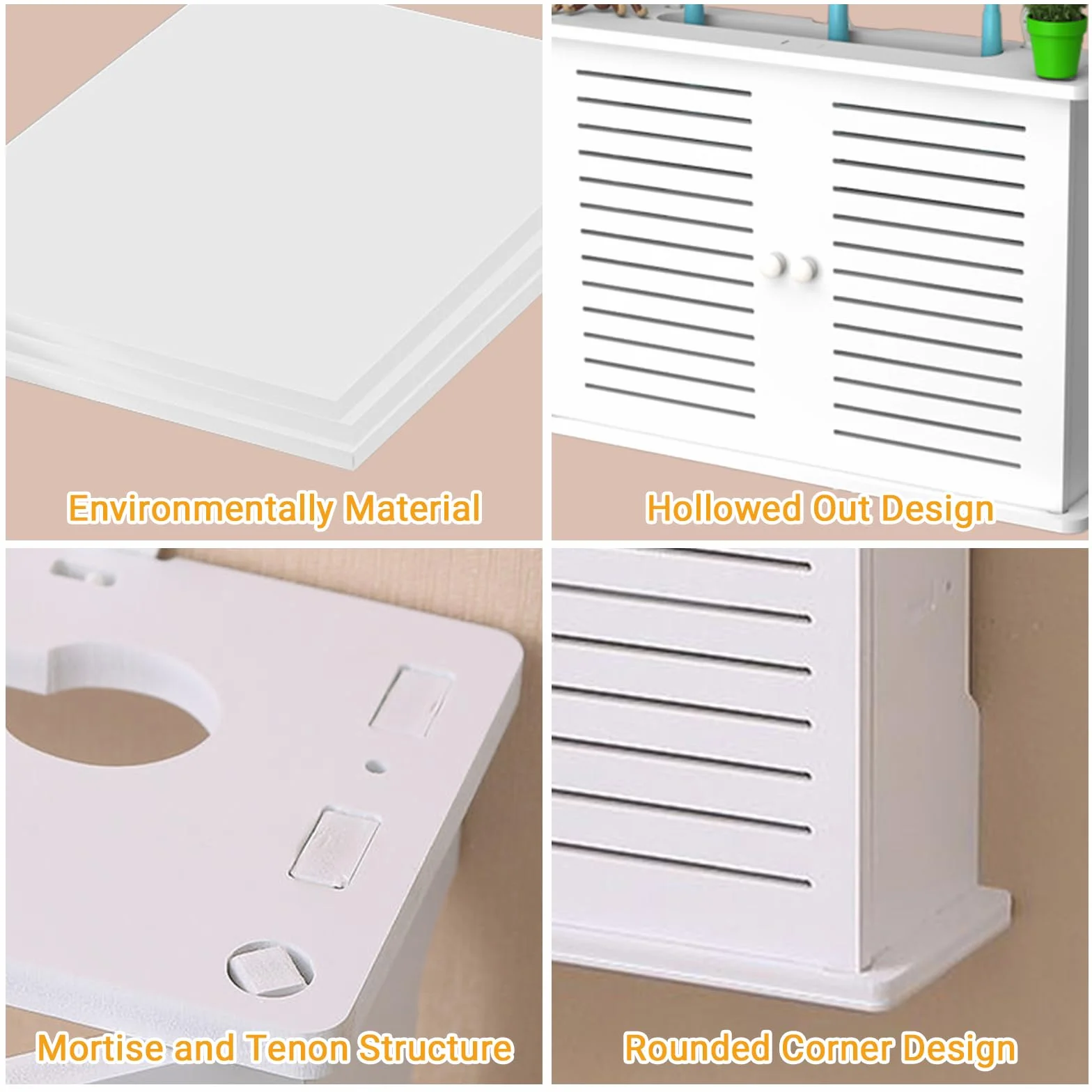 GAESHOW Caja Router y Soporte WiFi para Pared, Almacenamiento y Decoración del Hogar, Enrutador Flotante