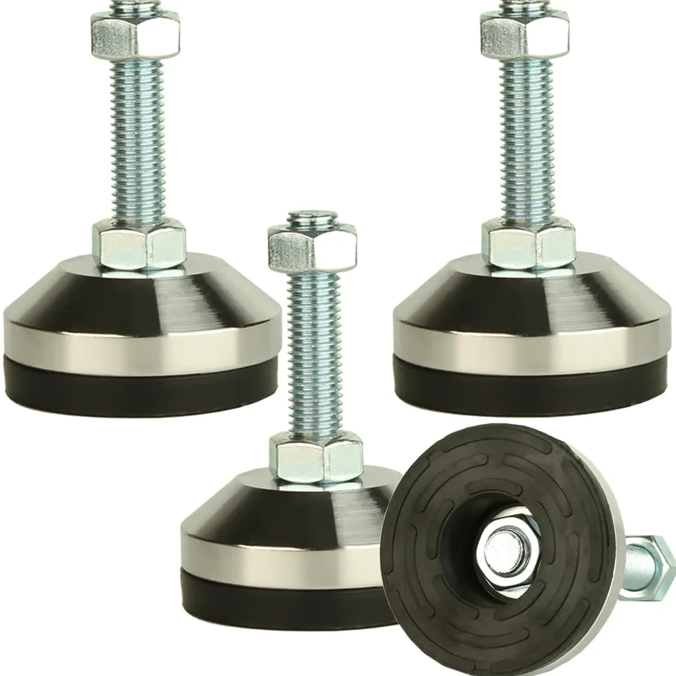 Niveladores de patas de alta resistencia, Patas niveladoras de 2.36 "de diámetro Base, Rosca M12, capacidad de 1300 lb,Capacidad para banco de trabajo, máquina, gabinete (negro, D60xM12x50,4 Pcs)