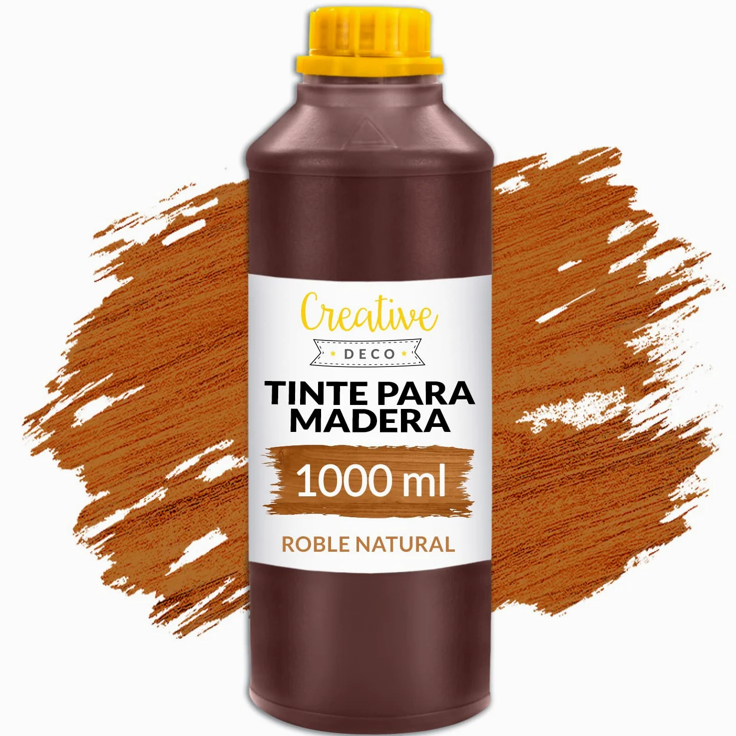 Creative Deco 1L Barniz Madera Interior Tinte al Agua | Color Roble Natural | 1L | Secado Rápido | No Tóxico | Para Paneles de Madera, Parquet, Hormigón, Ladrillo, Papel Pintado y Más | Alta Eficacia