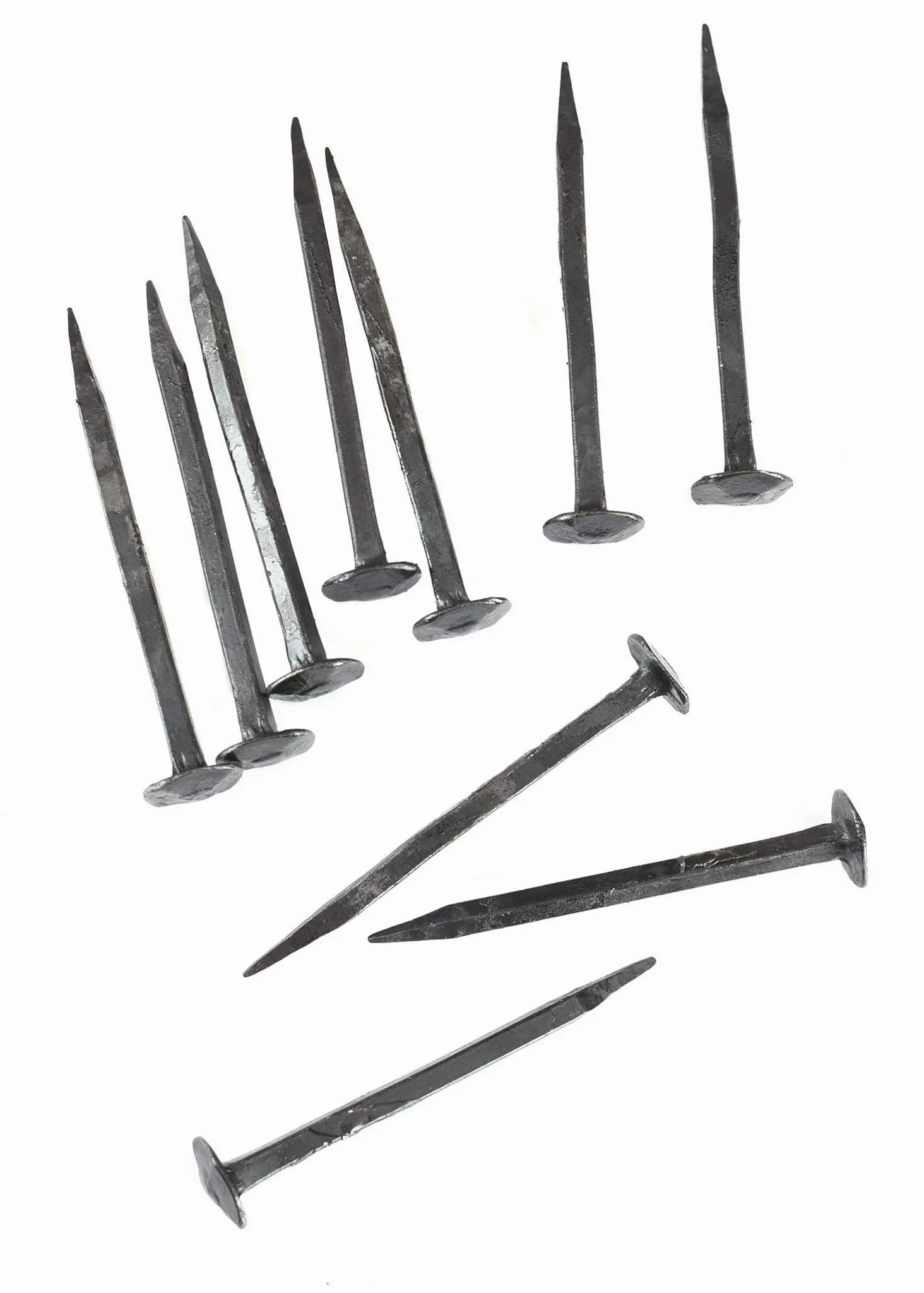 Battle-Merchant Clavos Forjados | 7,5 cm de Largo | Juego de 10 Piezas | Decorativos de Hierro Negro Antiguo
