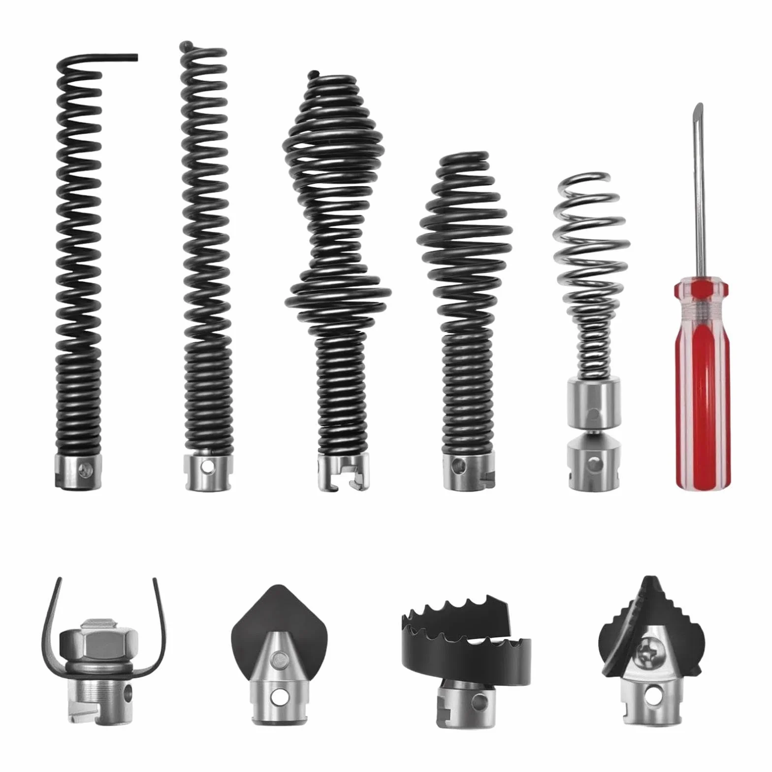 Juego de Cabezales de Corte Combinados para Limpiador de Desagües, Accesorio Robusto Y de Fácil Instalación para Máquina de Dragado de Tuberías de 16, Juego de 10