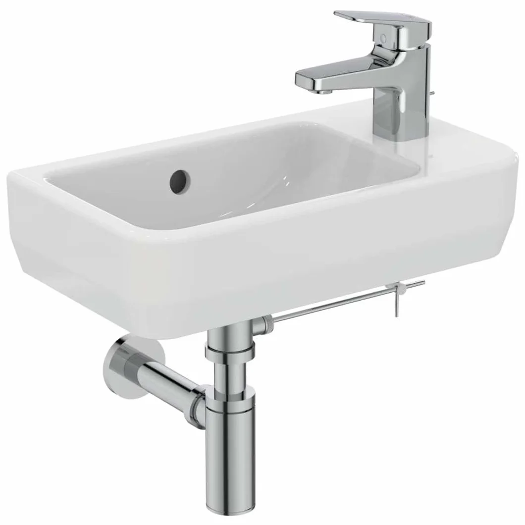 Ideal Standard - i.life S Lavamanos de 45 cm con poca profundidad a solo 25 cm. Columna para comprar por separado. Blanco