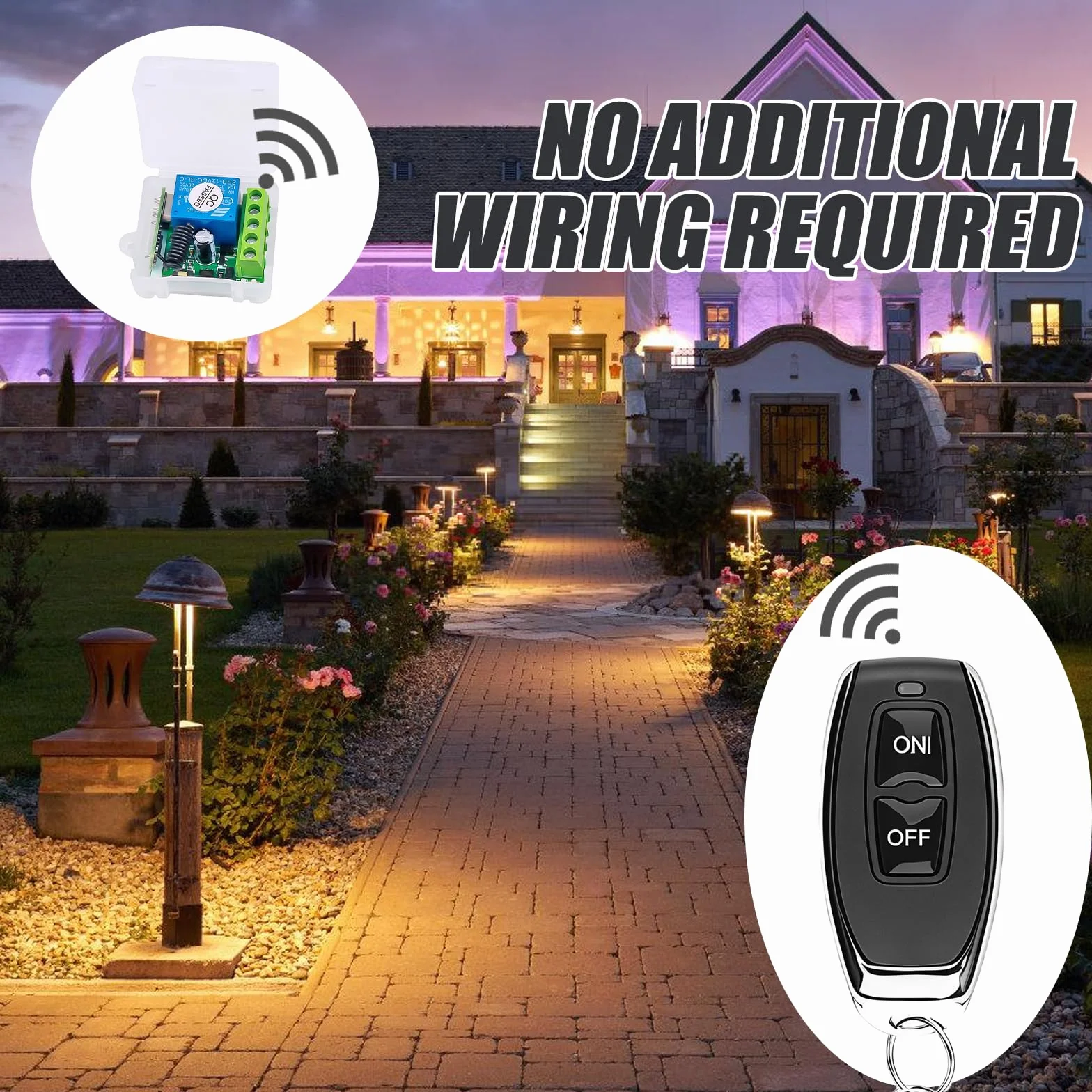 Mando a Distancia Interruptor Inalámbrico 433 MHz 12 V Relé con 2 Transmisores