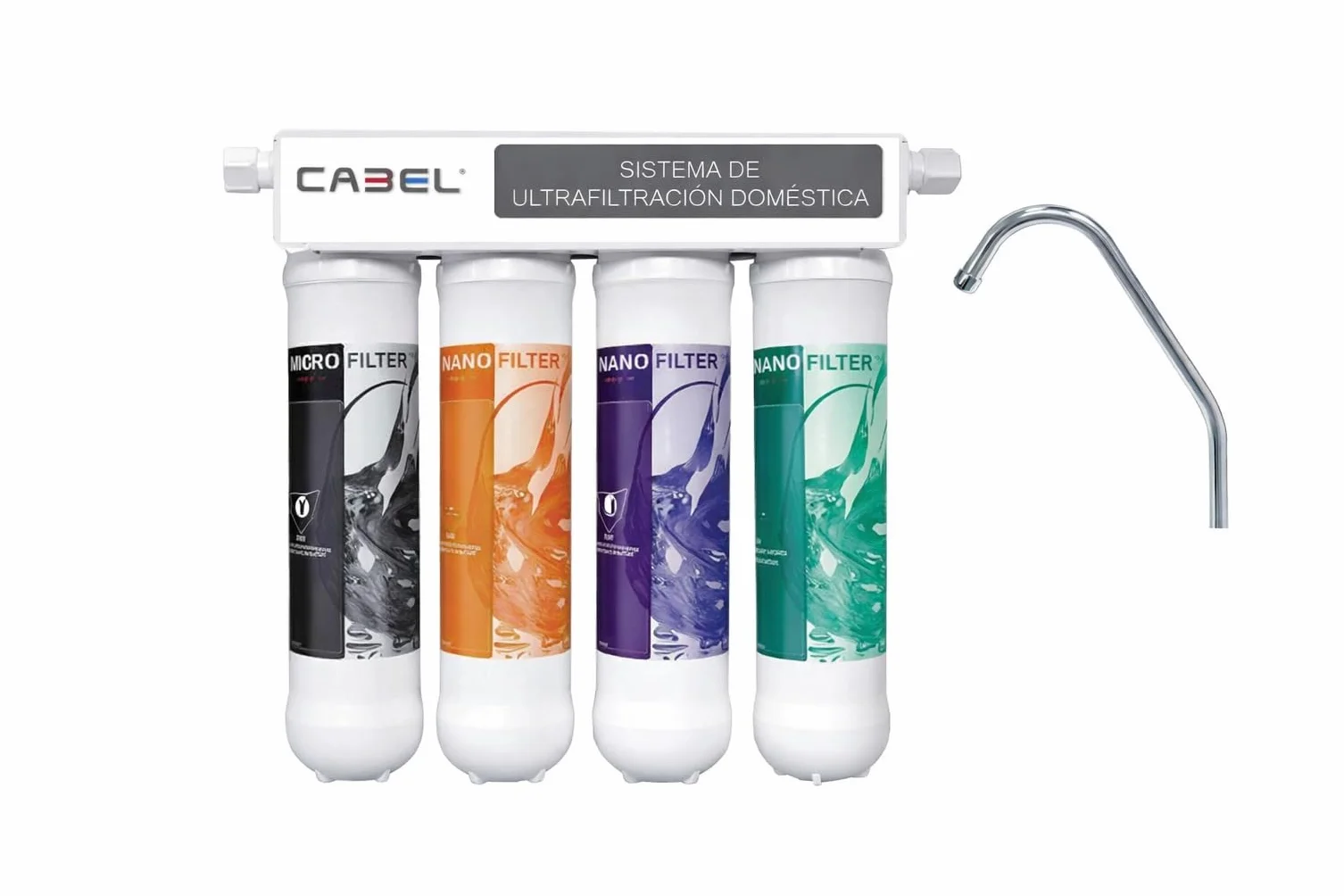 Sistema ultrafiltración agua CABEL UF-0206-12CB filtro agua doméstico 4 etapas purificador agua