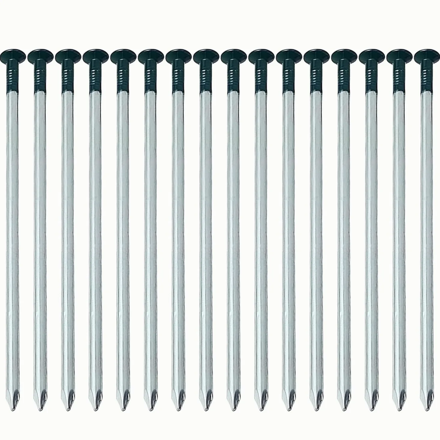 100 uñas de césped artificial resistentes, 5 mm x 150 mm, cabeza redonda, galvanizadas, uñas de césped artificial de jardín, para suelo duro o pedregoso