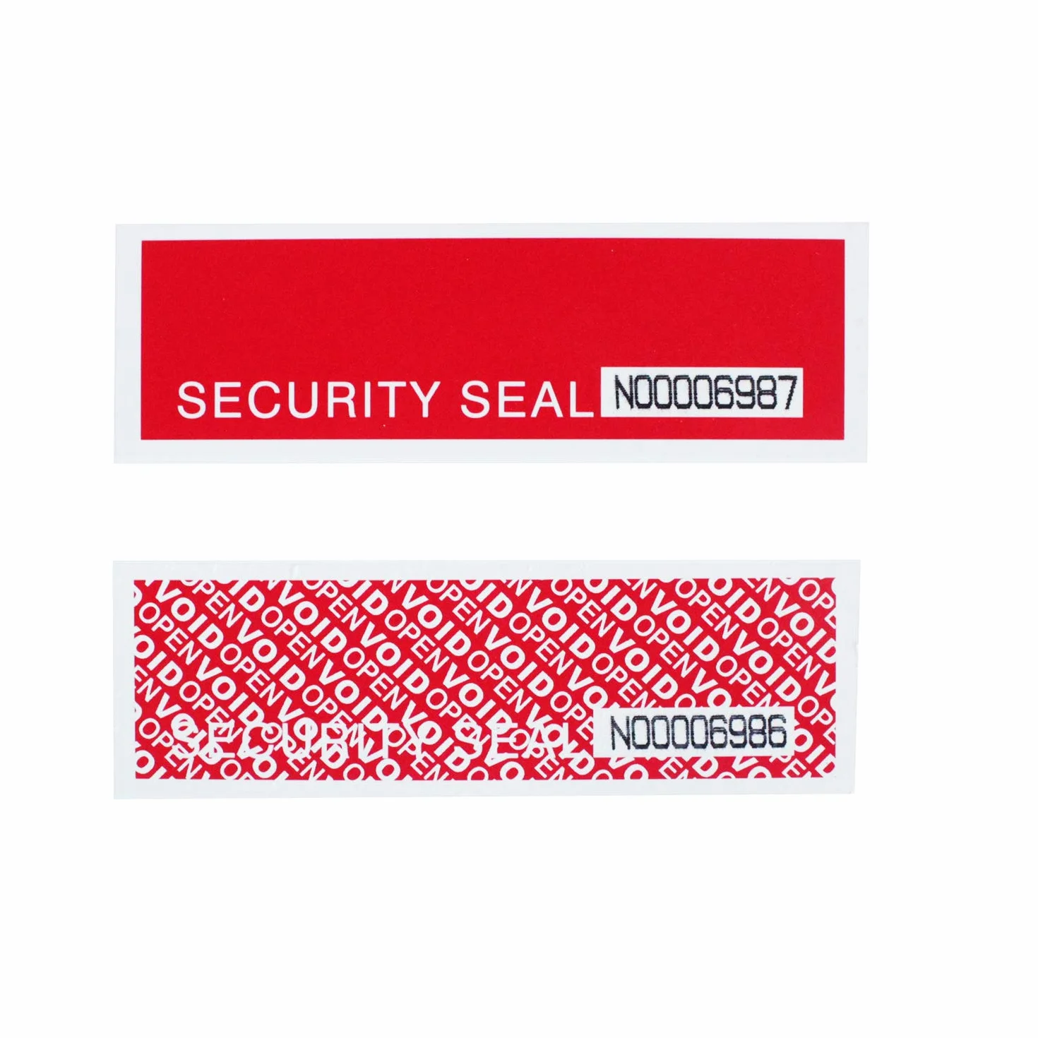 1 Rollo 48mm x 50m Rojo Precut Total Transferencia Tamper Evident de Cinta Adhesiva de Seguridad “VOID/OPEN” con Números de Serie
