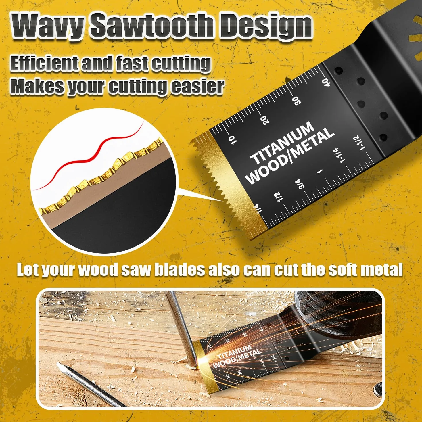 30 cuchillas oscilantes, hojas de sierra oscilantes profesionales universales de titanio para madera, plásticos y metal, compatibles con Dewalt Ryobi Fein Milwaukee Rockwell Makita