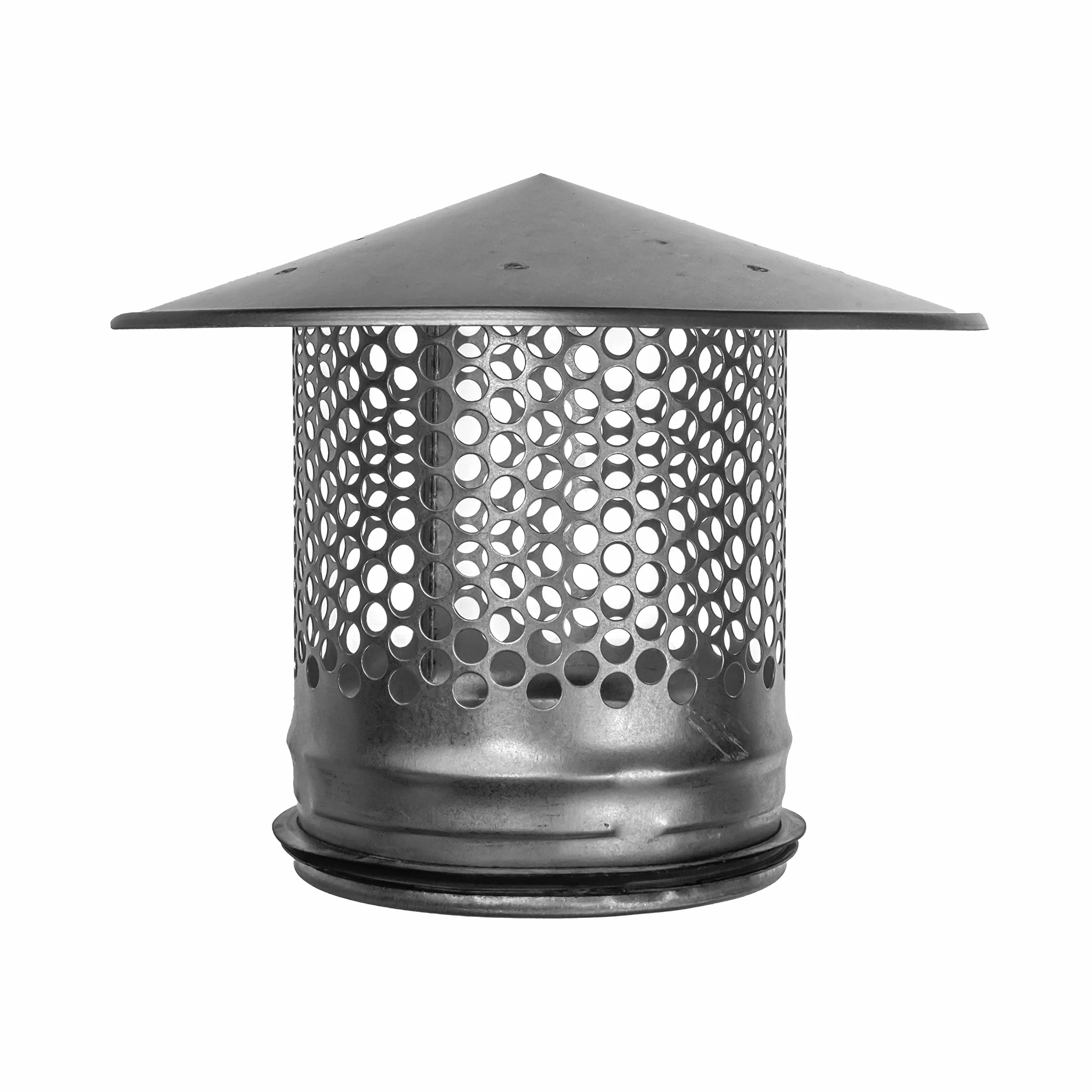 Tapa de lluvia redonda para techo HVAC ventilación de acero galvanizado para todo tipo de clima, cubierta de techo redonda con junta de goma para un aislamiento perfecto de 125 mm / 12.5 cm