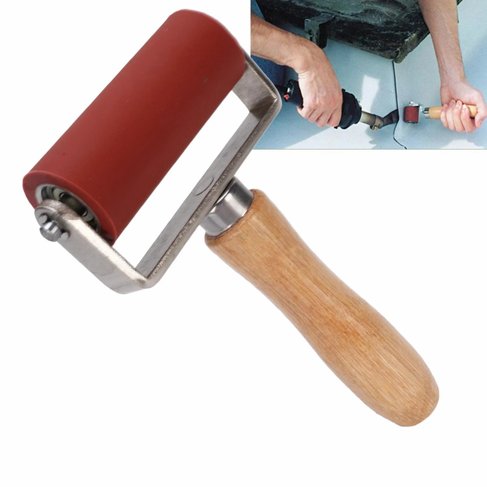 Rodillo de Costura de Silicona, Herramienta de Soldadura de Presión de Presión de Costura de Silicio Resistente a Alta Temperatura, Rodillo de Mano de 32 Mm de Diámetro de 80 Mm