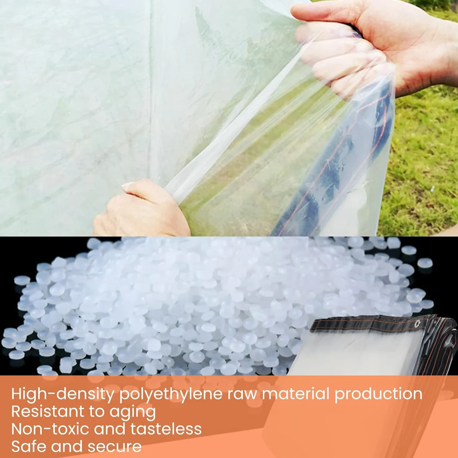 3x6M Lona Impermeable Transparente con Ojales Plasticos | Lona Transparente Exterior para Exteriores, Impermeable, Aislamiento de Plantas, Resistente al Polvo