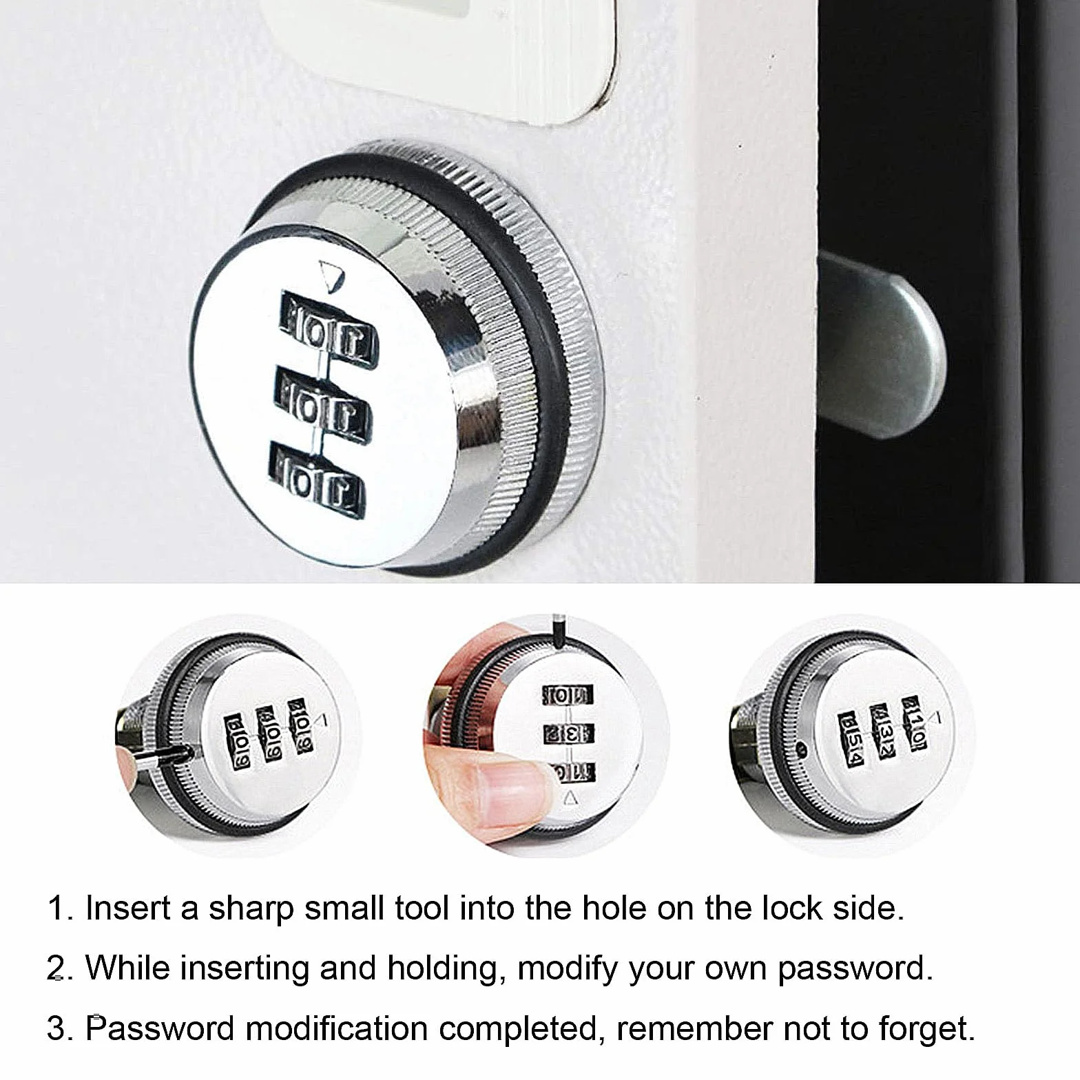 Cerradura de Combinación de Cajón, Codificada Contraseña, Cam Lock, para Buzón de Gabinete, 2 Piezas
