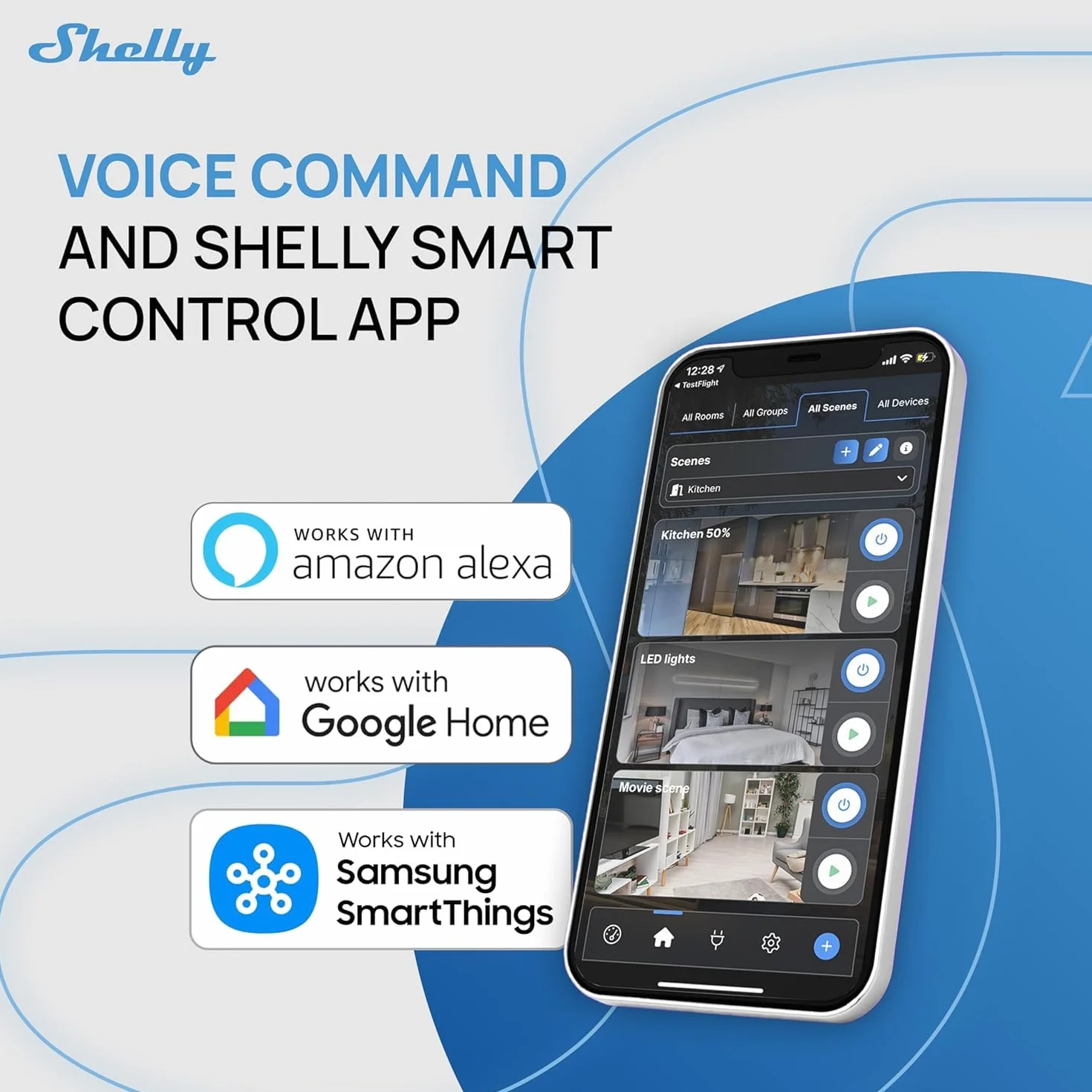 Shelly 1PM Mini Gen4 Inteligente Relé WLAN 1 Canal 8A Medición Potencia Automatización Hogar Alexa Apple HomeKit Google Home Zigbee Matter