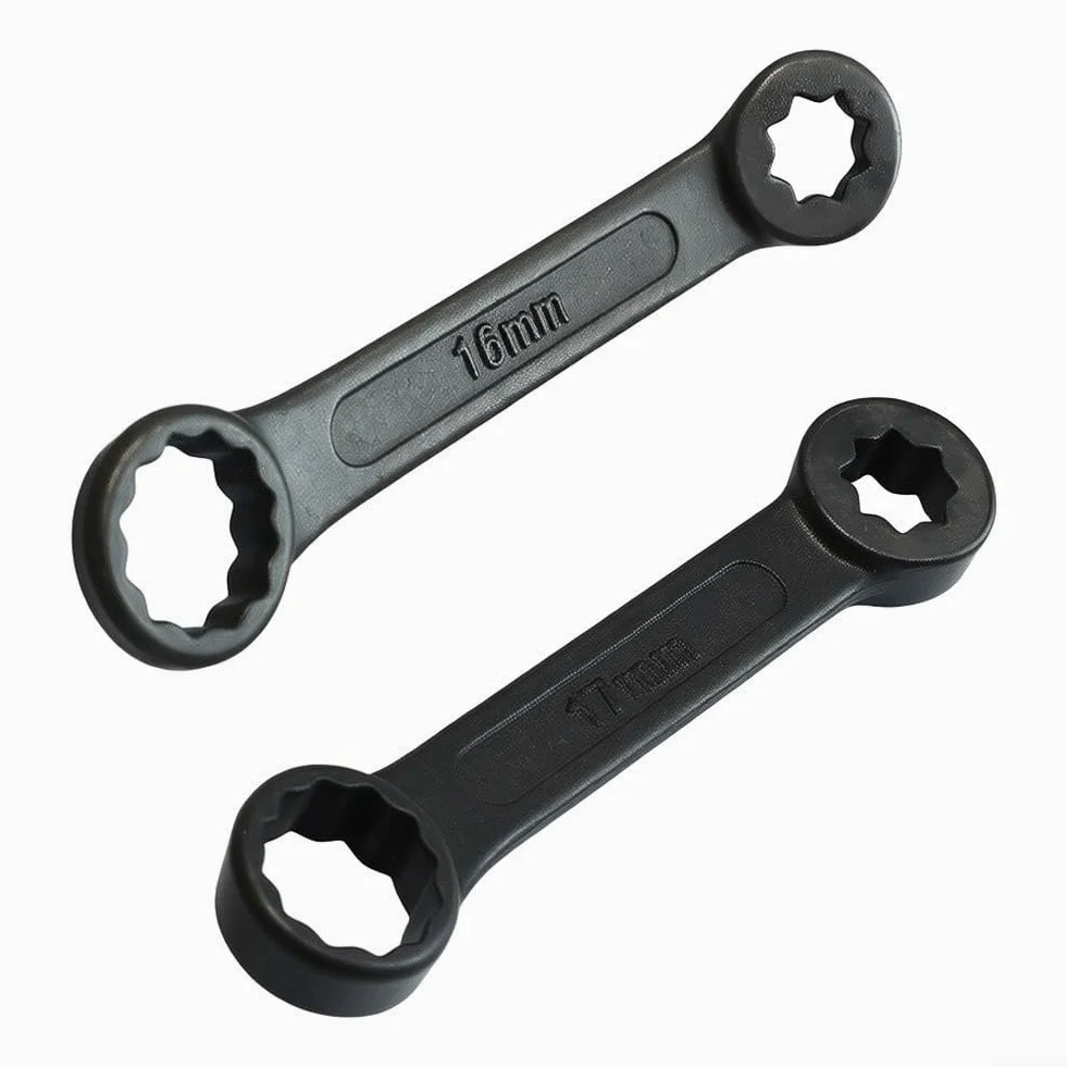 Juego de llaves tubulares de 16 mm y 17 mm con ángulo especial para Mercedes-Benz W140 W210 W202 W126 W124 herramientas de acero para herramientas, color negro
