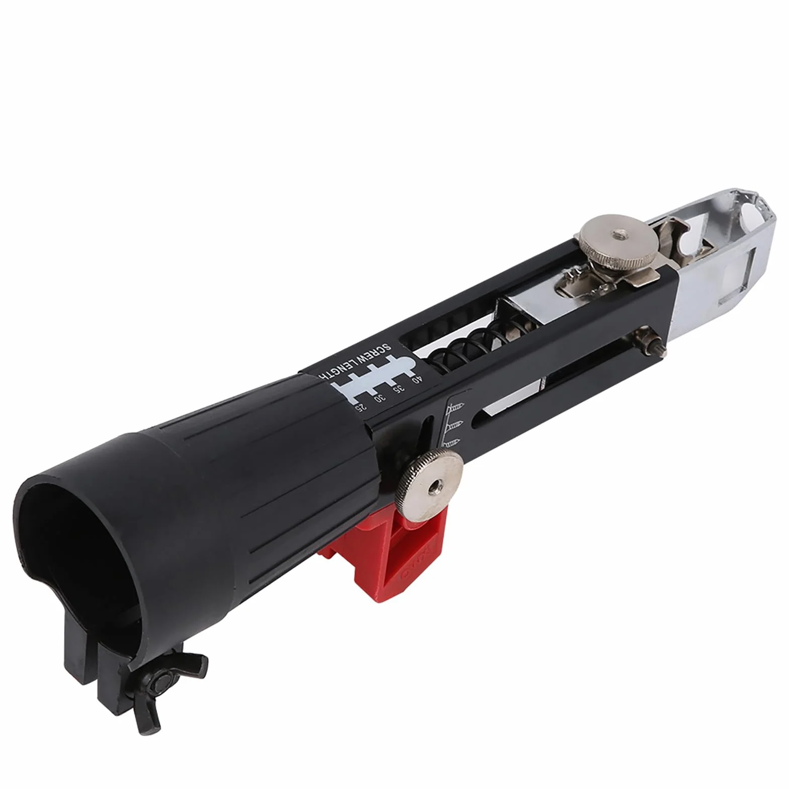 Pistola de clavos de cadena automática Aleación de aluminio Negro Equipo de apriete automático de alimentación de clavos Accesorios de taladro eléctrico para bricolaje