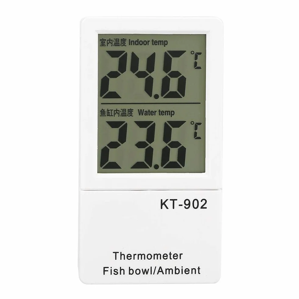 Fdit Termómetro de Acuario Digital de LCD Termómetro de Tanque de Peces Alarma Dual de Temperatura Metro de Exhibición de Temperatura