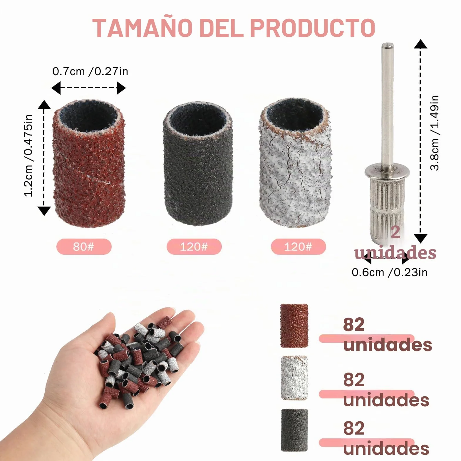 248 Piezas Bandas de Lijado, 80#120# 180# Grano, Juego con 246 Bandas y 2 Mandriles, Compatible con Dremel,Tambores de Lijado para Taladro y Herramientas Rotativas en Madera y Manualidades