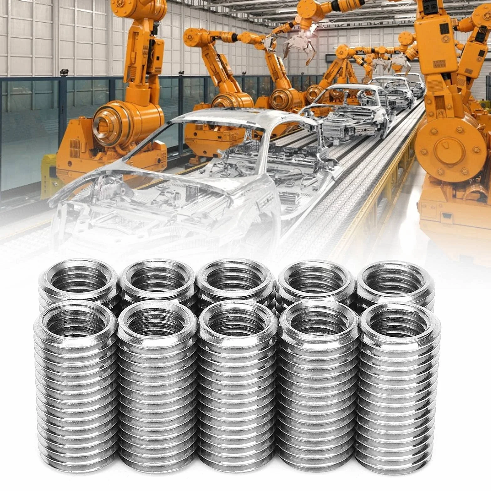 10 Uds tuerca de reparación ranuradora de rosca hembra reencantador sujetador M12 y macho M16 componentes de manga reductora hardware de reparación