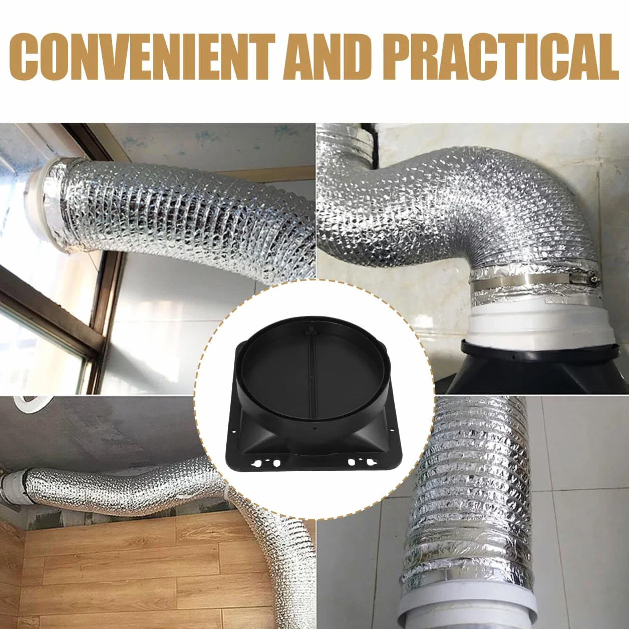 Hemobllo Válvula Antirretorno Para Campana Extractora De Cocina Con Adaptador Y Tira De Espuma Repuesto De Ventilación Para Extractor Previene Reflujo Y Olores Fácil Instalación 8.18X7.48X2.36In
