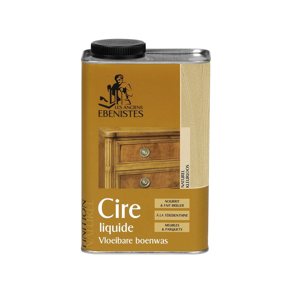 cera liquida natural Lakeone ideal para nutrir y avivar muebles, parquets y la carpintería de madera de interior. - 1 litro -