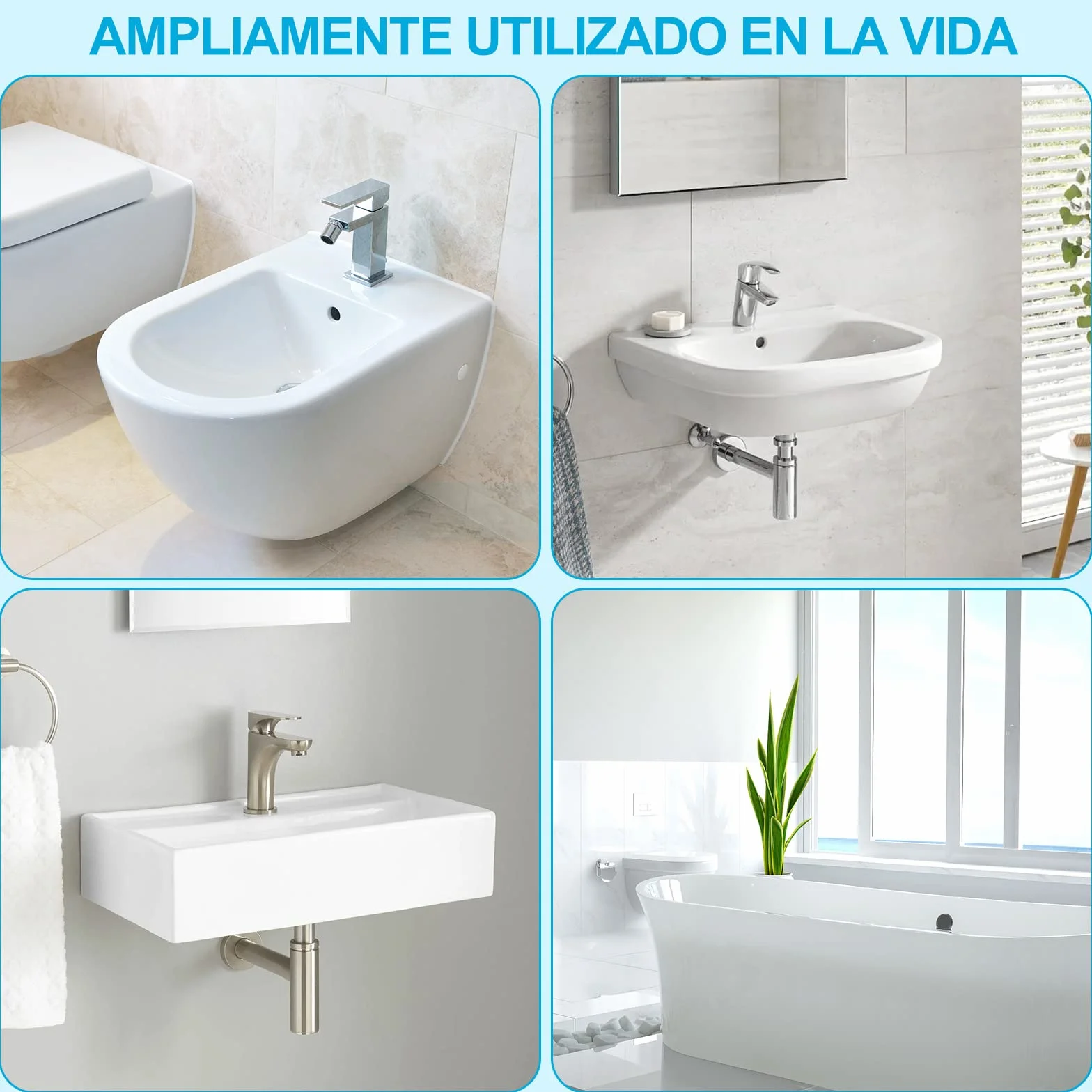 Linkax Tapón Universal G1 1/4" Click Clack Desagüe Lavabo Válvula Baño Inodoro Rebosadero Plata 41-53mm