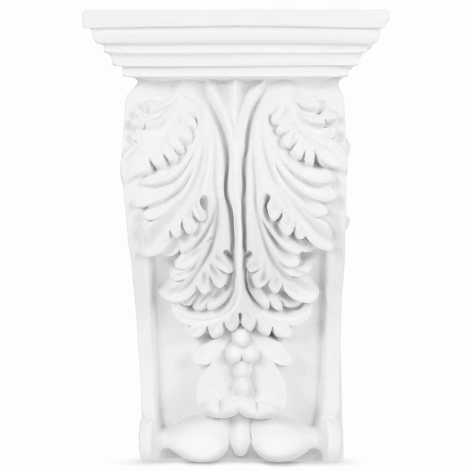 Ménsulas Clásicas de Estilo Europeo en Pu Blanco, Molduras de Madera Laburadas Ligeras para Embellecimiento del Hogar y Moldura para Esquina en Sala de Estar