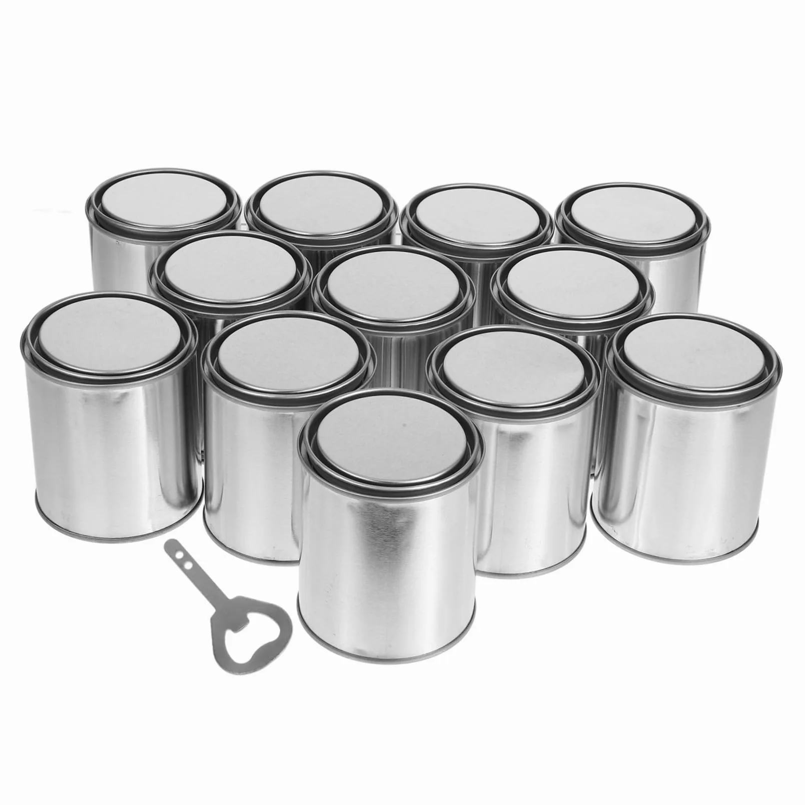 Mikikit Latas de Pintura sin Revestimiento con Tapas Cubos Metálicos Vacíos para Almacenamiento de Pintura Envases de Gran Capacidad para Proyectos DIY y Manualidades