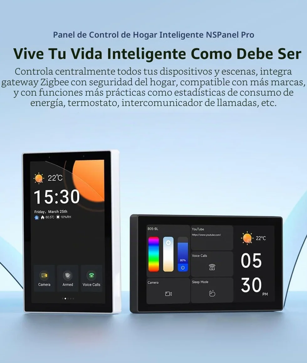 Smilewolf NSPanel Pro Zigbee 3.0 Hubs Matter Gateway Smart Home Panel Termostato Inteligente Interruptor DIY Compatible eWeLink Blanco