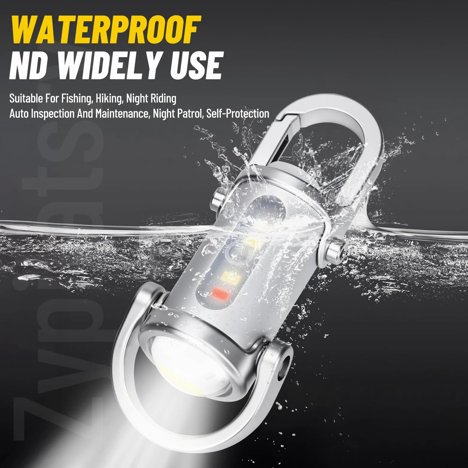 Mini linternas LED superbrillantes de 1200 lúmenes, recargable por USB, pequeña, impermeable, llavero de rescate, camping, color plateado