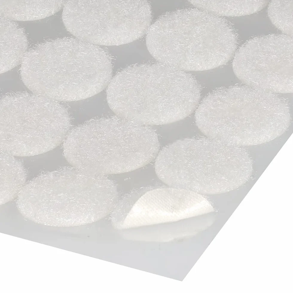300 Piezas de Puntos Redondos blancos de 20mm, Pegatinas Redondas, 150 Pares de Gancho y Bucle Autoadhesivos, doble cara, para bricolaje, manualidades, uso escolar y doméstico