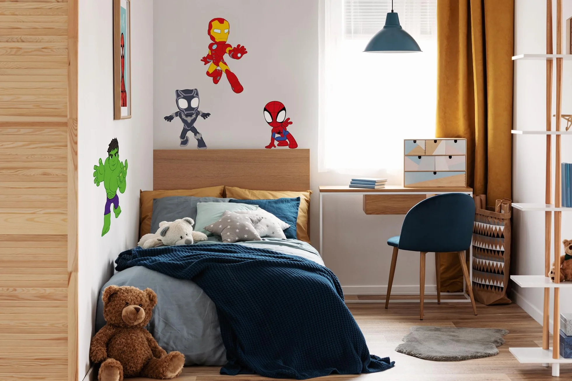 Komar WTD - Adhesivo decorativo para pared, diseño de Spidey and His Amazing Friends Power Group, tamaño 50 x 70 cm, multicolor