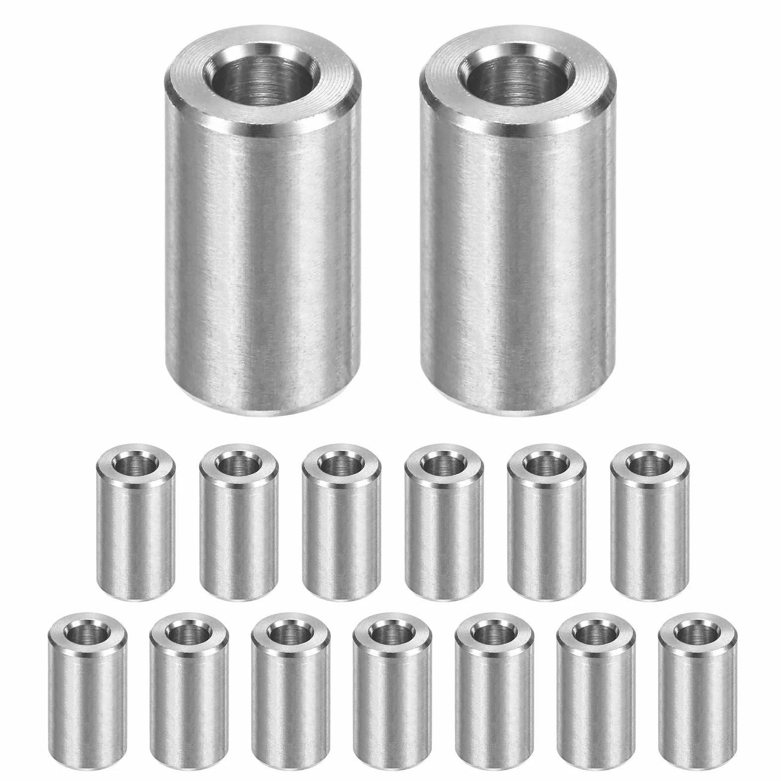 M METERXITY 15 espaciadores de acero inoxidable M6 304 de 5 mm de diámetro interior x 10 mm de diámetro exterior x 18 mm de largo, buje de separación de tornillo de metal, acabado liso, espaciador