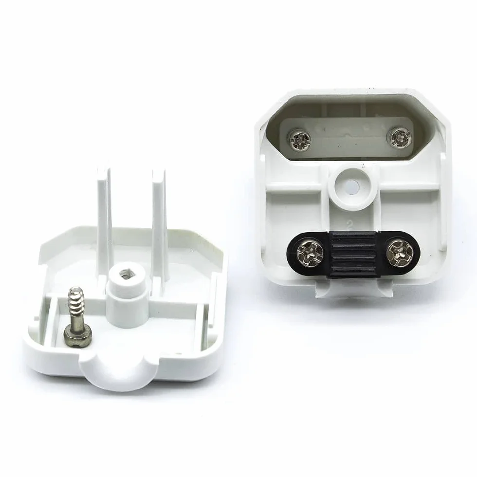 CABLEPELADO Clavija Enchufe Acodado Bipolar Angular 10A 250V IP20 3,7kW Macho Blanco