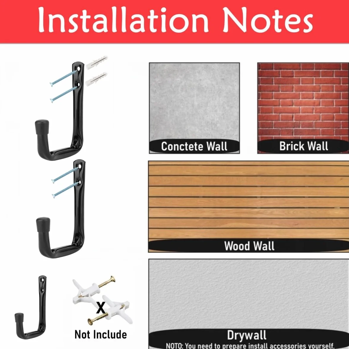 Ganchos de garaje 6 unidades ganchos de utilidad duraderos para colgar objetos soportes de pared