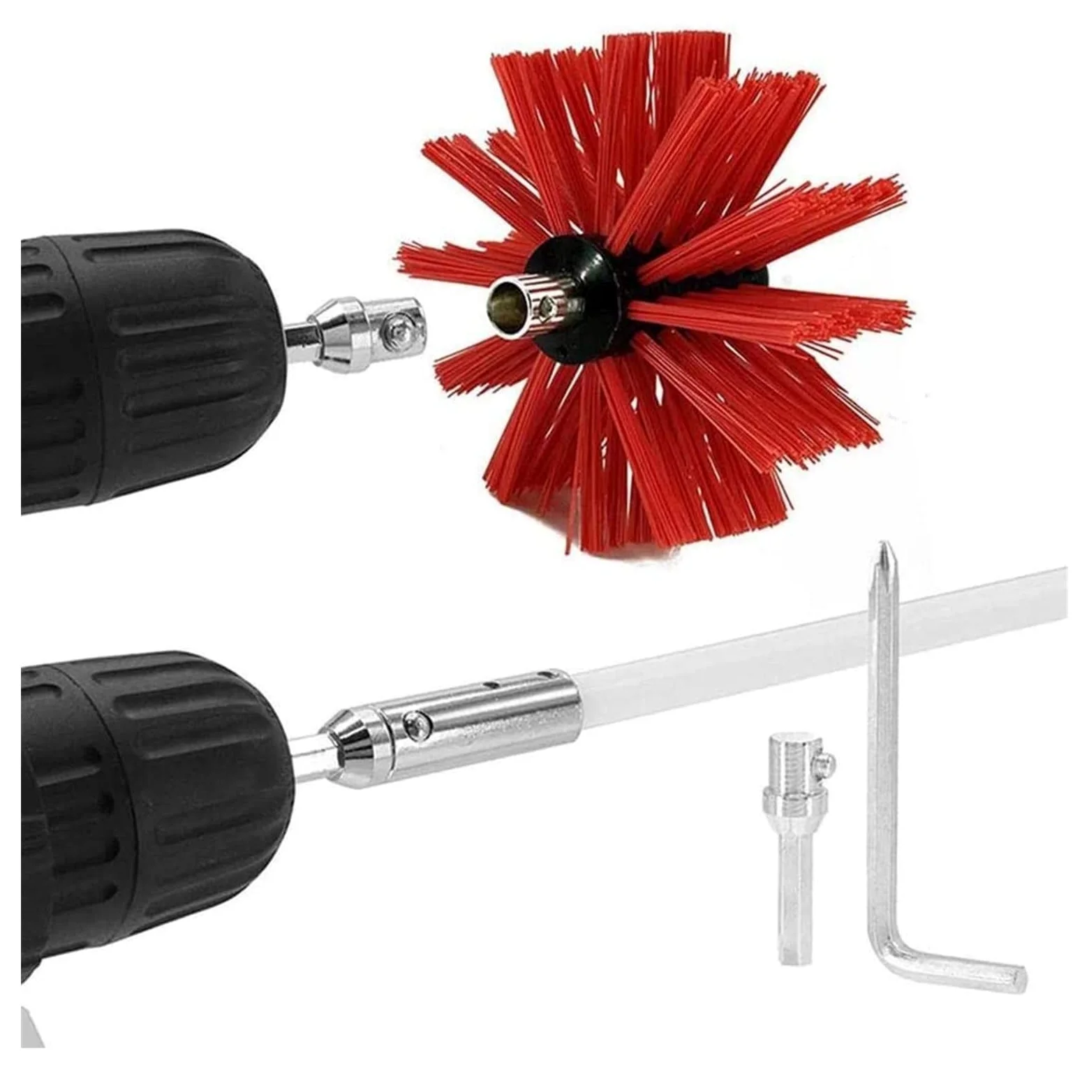 Kit De Deshollinador For Estufa De Pellets, Kit De Cepillo De Limpieza Giratorio, Varillas Flexibles De Nailon, Kit De Deshollinador For Uso Doméstico, Conductos(12 Rods,410mm)