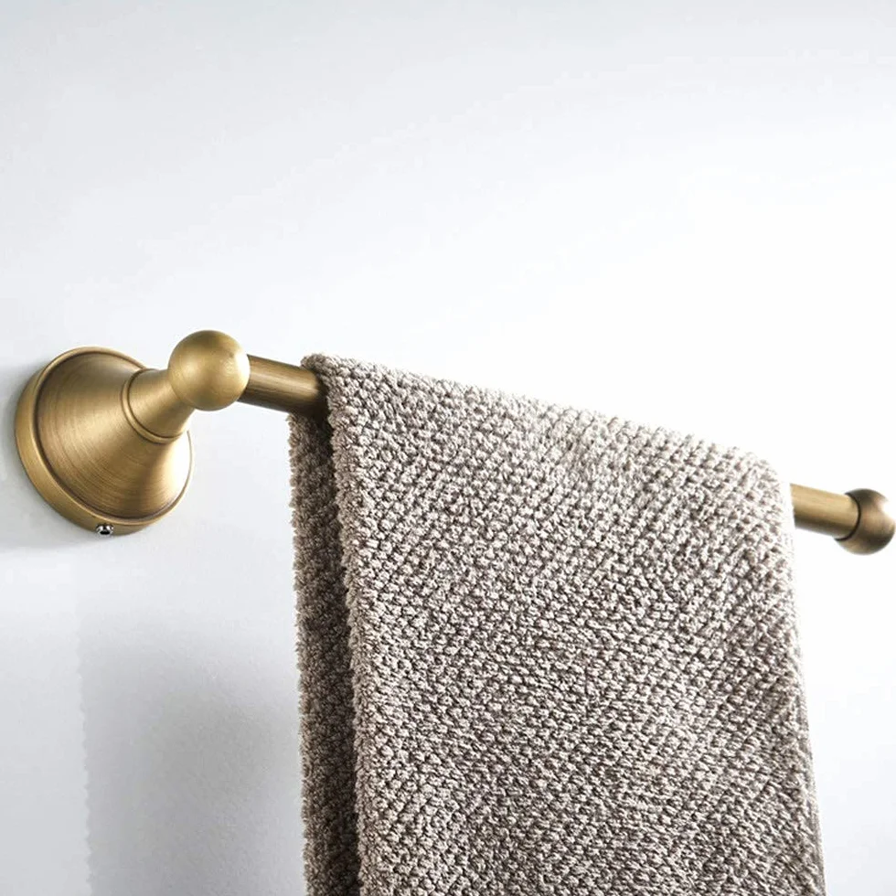 Elegante Anillo de Toalla Que Ahorra Espacio, novedoso Soporte de Toalla Toallero, Longitud de 30 cm Construcción de latón Estilo Retro Instalación en Pared para Cuarto de Ducha
