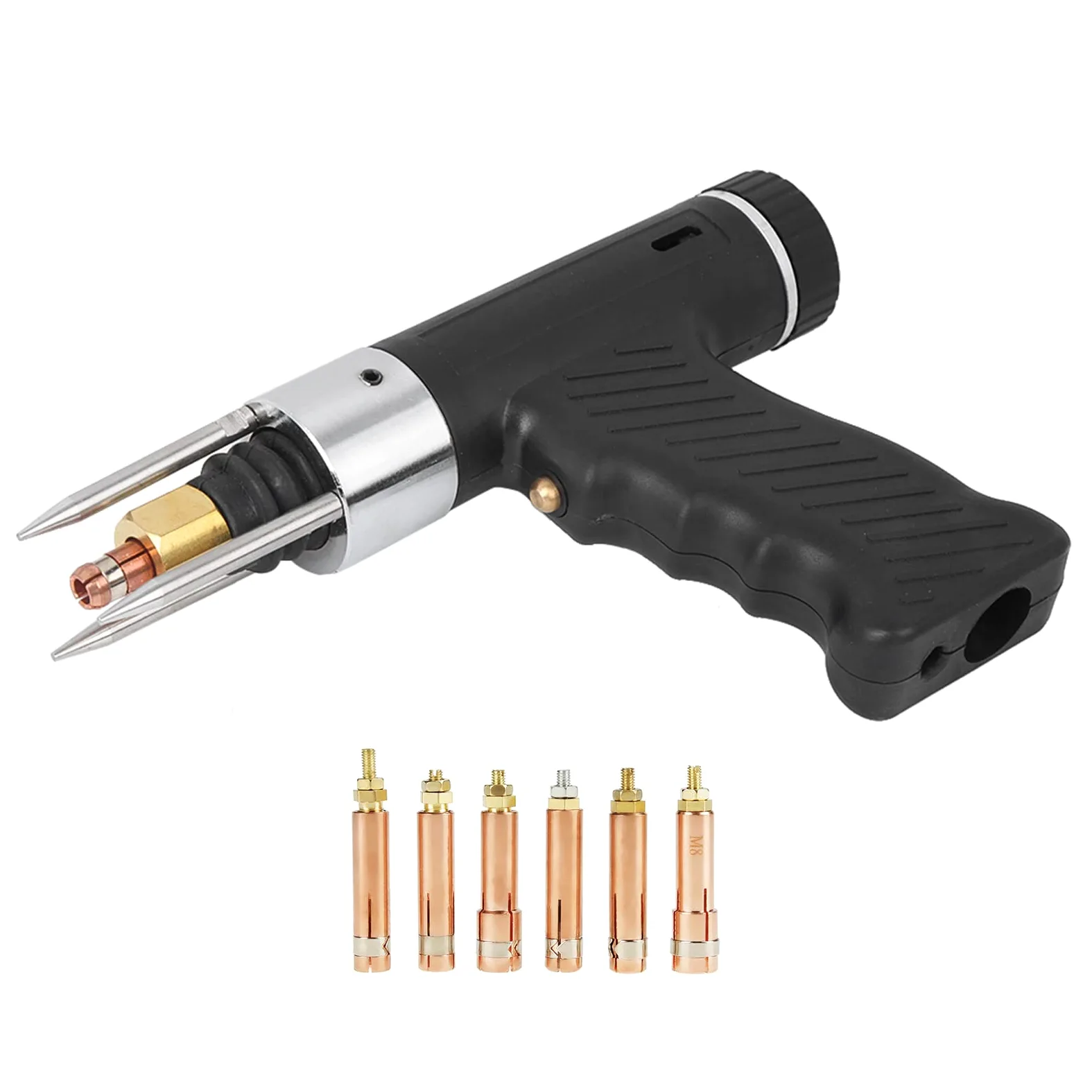 Pistola de Soldadura de Pernos, Pistola de Soldadura de Pernos de Descarga de Capacitor con Juego de Soplete de Soldadura de Pinza M3 a M10 de 6 Piezas