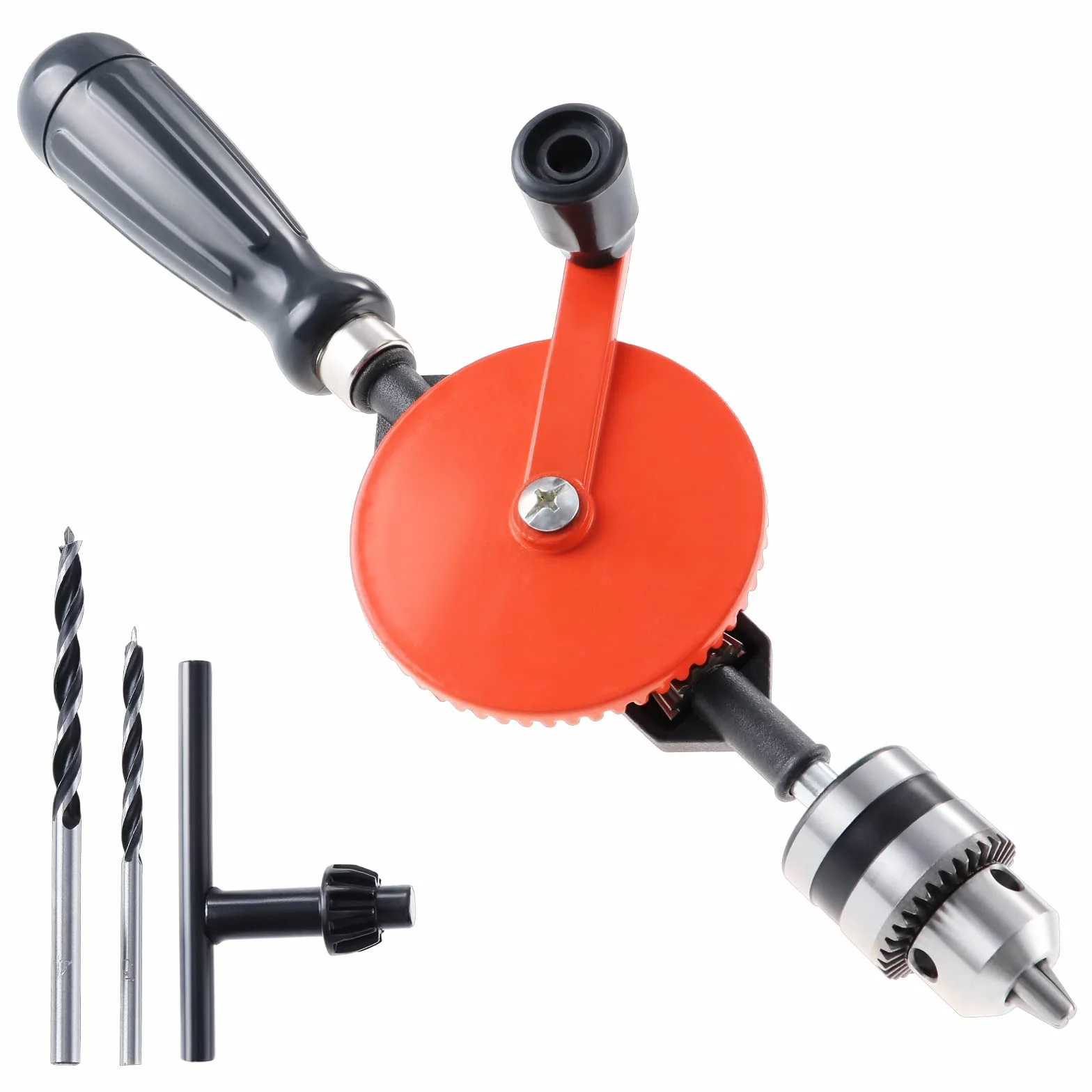 Taladro manual de manivela de 3/8 "(1.5mm-10mm) Taladro manual de doble piñón Taladro manual con 2 brocas