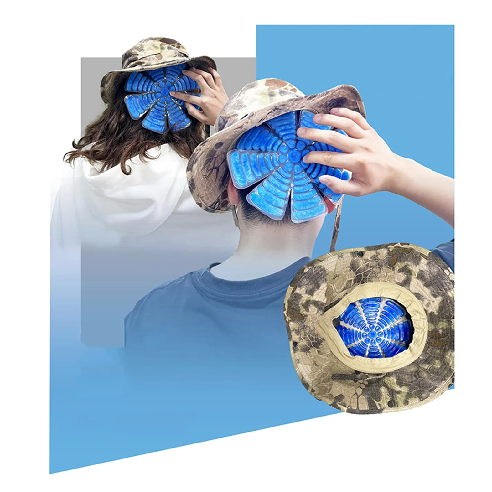 Hard Hat Ice Pack Insert, Head Cooler Pad, Riding Helmet Cooling Liner, Soothing Relief Pack for Fever, Migraña, and Staying Cool in Hot Weather or Work Conditions