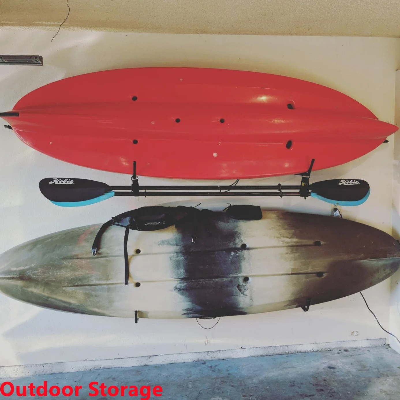 Ganchos de almacenamiento de kayak 38.8 cm colgador montado en la pared para garaje tabla de surf snowboard
