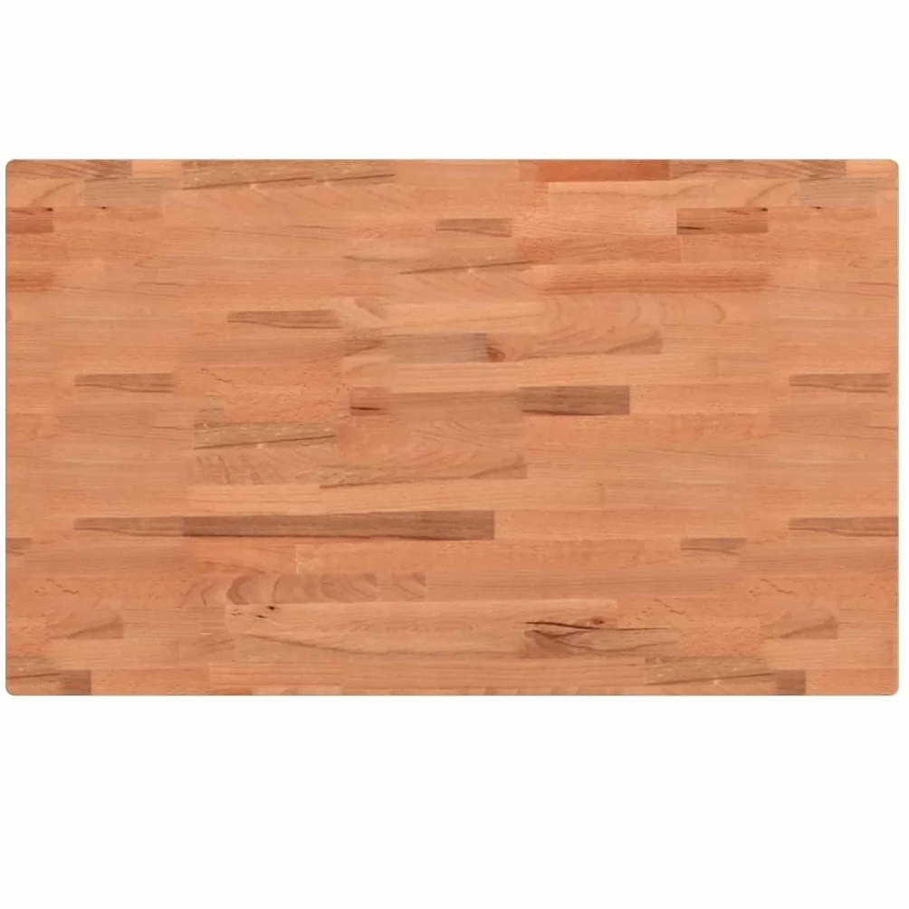 vidaXL Encimera de Baño, Tablero de Lavabo Estante, Encimera de Tocador Armario, Encimera para Casa, Madera Maciza de Haya 100x60x4 cm