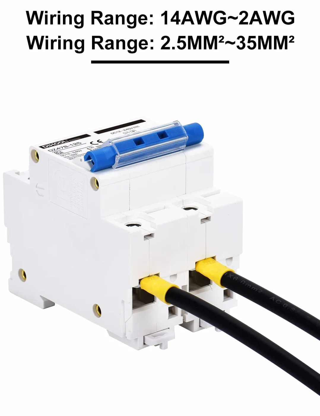 Disyuntor DC dz47 2P 80Amp 12V 24V 36V 48V DC MCB protección contra cortocircuitos aislador de interruptor de desconexión para panel solar batería UPS inversor fotovoltaico sistema fotovoltaico
