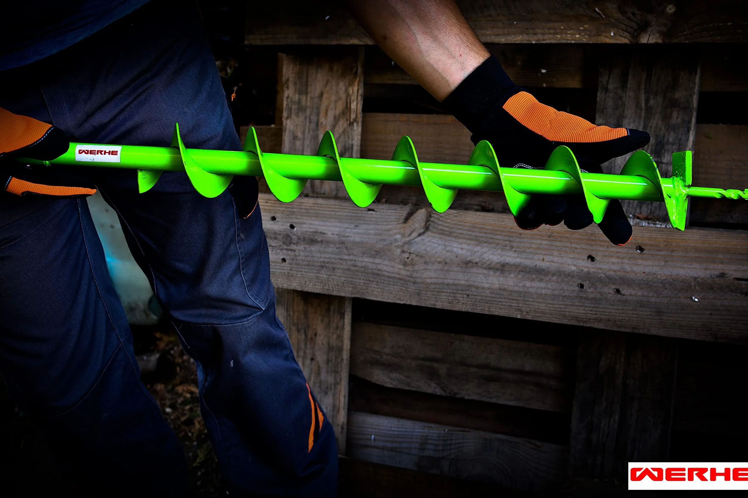 WERHE Barrena para tierra 120 mm con cuchillas de carburo – Acero robusto para plantación de árboles y construcción de cercas – Compatible con taladros – 80 cm de longitud