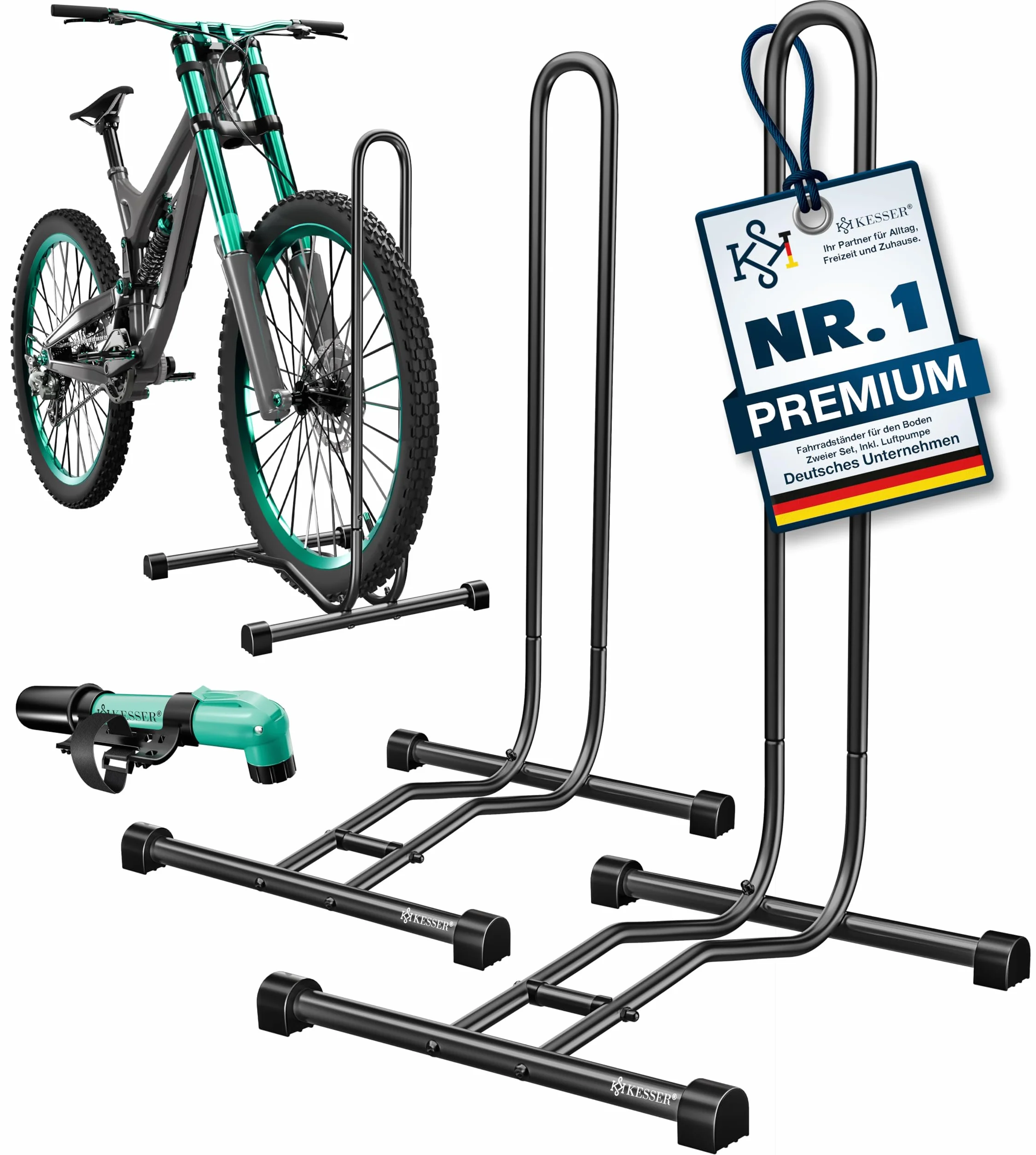KESSER Soporte de bicicleta para bicicleta de montaña, eléctrica, ciudad, carretera, MTB, soporte de suelo independiente