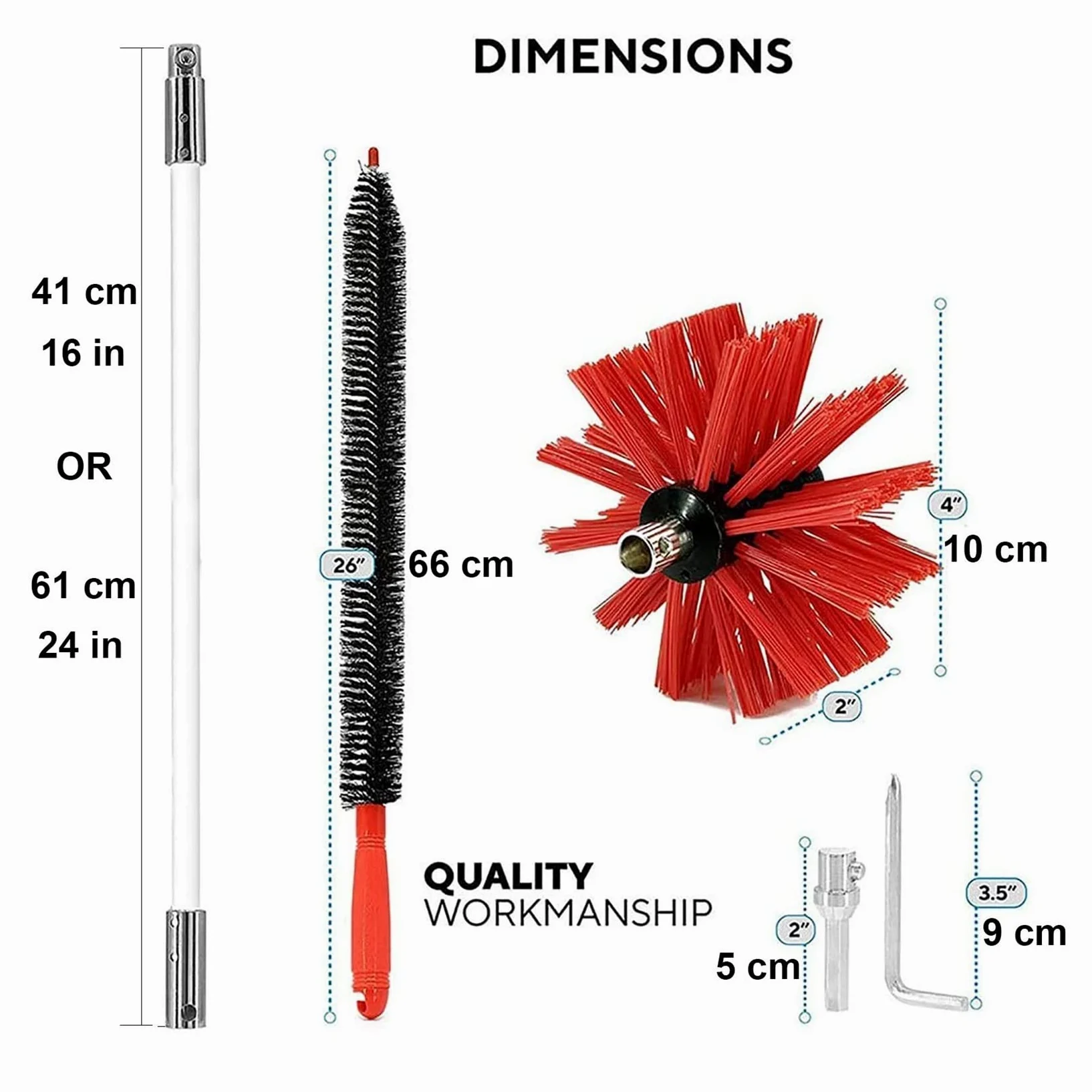 Kit De Deshollinador For Estufa De Pellets, Kit De Cepillo De Limpieza Giratorio, Varillas Flexibles De Nailon, Kit De Deshollinador For Uso Doméstico, Conductos(12 Rods,410mm)