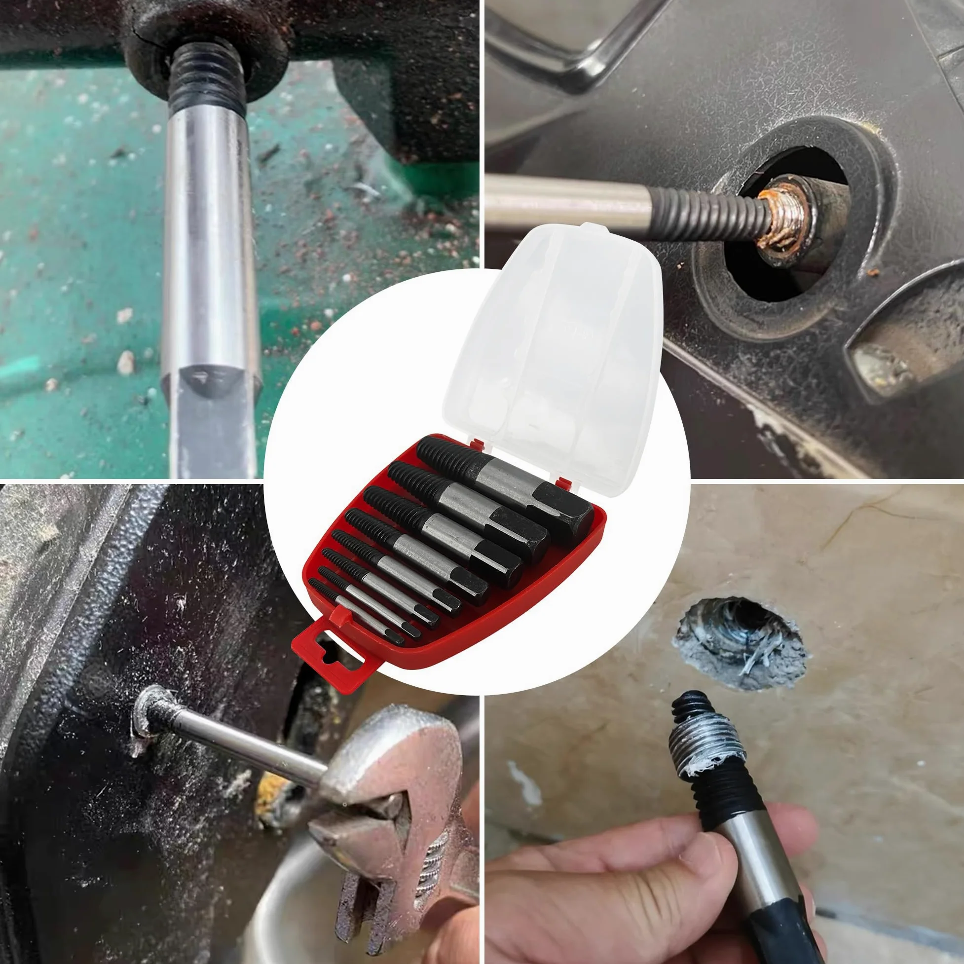 Juego de extractores de tornillos, herramientas de desenroscar tornillos, juego de destornilladores izquierdos, extractor de tornillos, Para Tornillos Rotos o Dañados