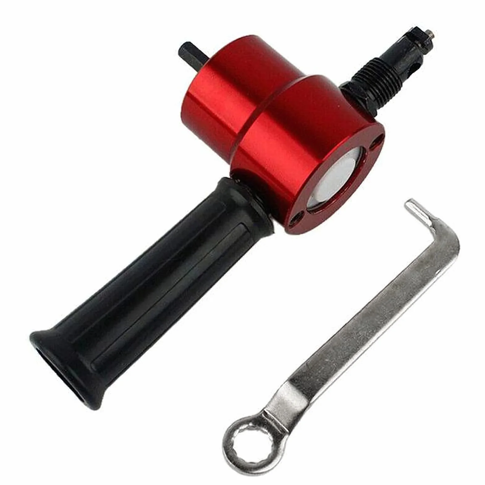 Karlak Cortador de chapa, cortador de chapa de metal, cortador de hojas de doble cabeza, accesorio de taladro para corte recto y circular