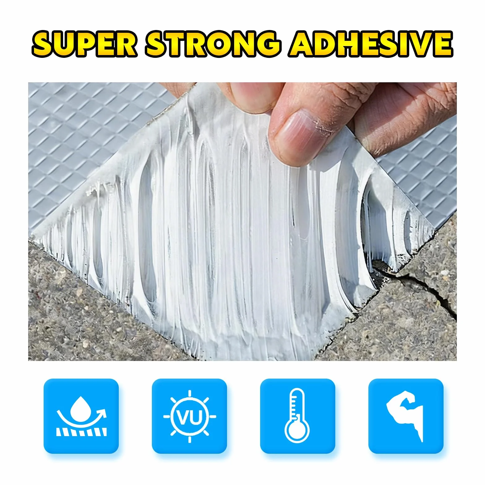 LLPT Cinta de Butilo de Aluminio 15cm x 5m Impermeable | Cinta Sellado para Tapajuntas de Techos Metálicos Reparación de Fugas en Canaletas de Ventanas y Techos de Autocaravanas