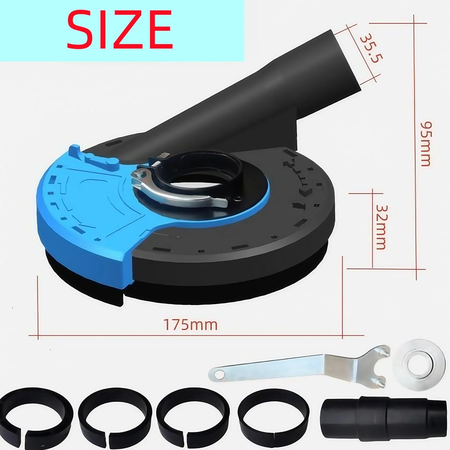 Recoge Polvo Amoladora de 125 mm con Cubierta Antipolvo para Hormigón - Kit Completo para un Trabajo Impecable