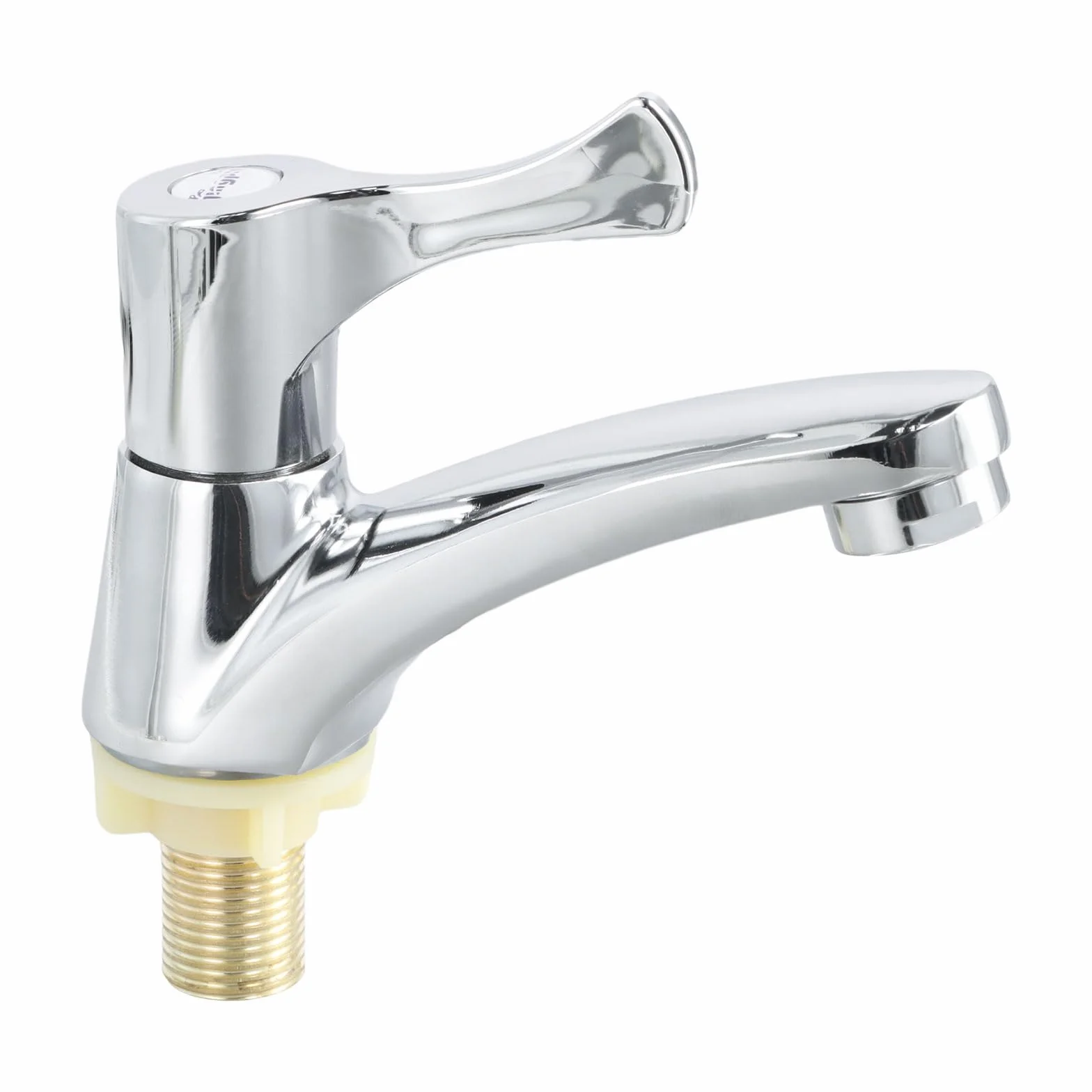 Grifo Agua Fría Individual, Grifo Lavabo Cocina y Baño, Monomando Compacto para Fregadero, Instalación G1/2, Plateado