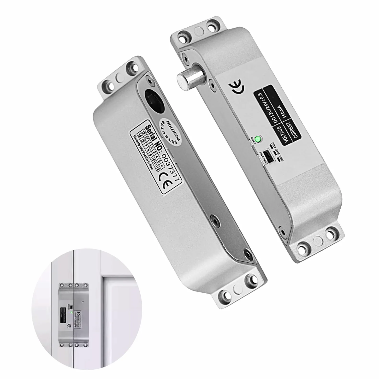 Perno de Bloqueo Eléctrico de Metal para Puerta, DC 12V, Modo NC a Prueba de Fallos, Compatible con Sistema de Control de Acceso, Plata